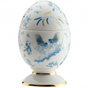 Ginori Oro Di Doccia Turchese Oggetti Egg w/ Cover - 8.25"